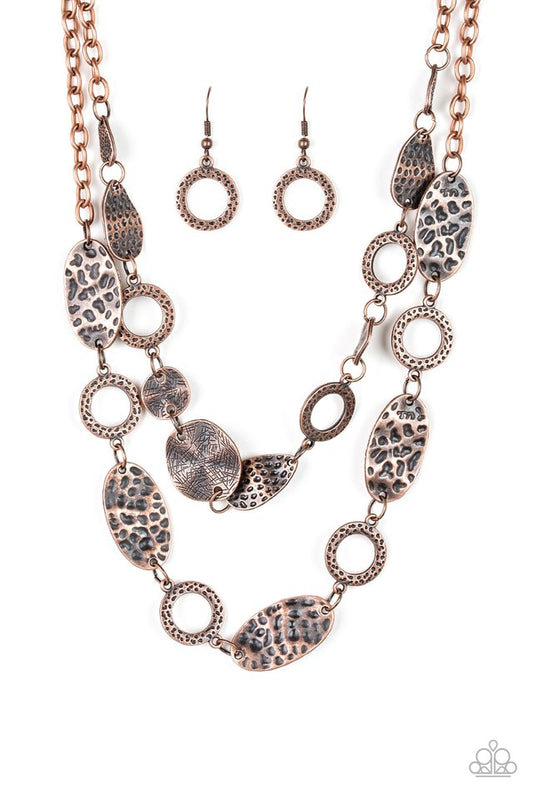 Trippin On Texture - Copper - Paparazzi Necklace Image