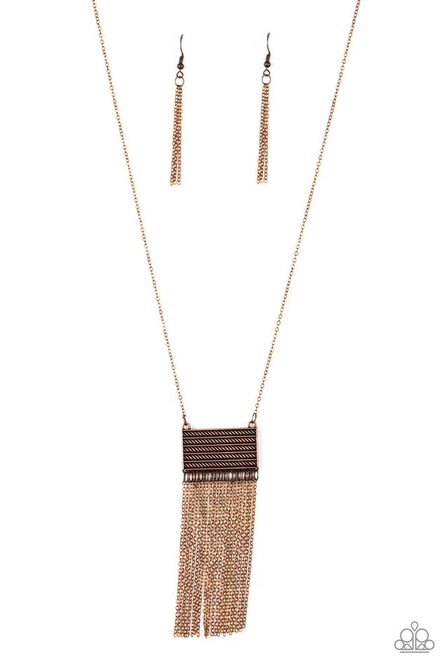 Totally Tassel - Copper - Paparazzi Necklace Image