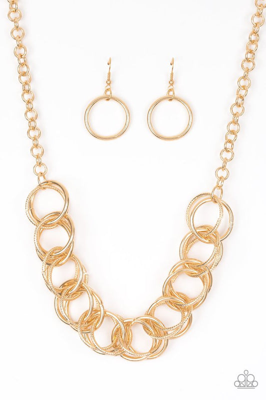 Heavy Metal Hero - Gold - Paparazzi Necklace Image