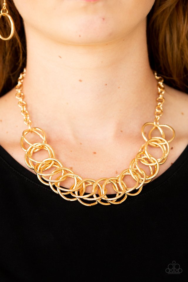 Heavy Metal Hero - Gold - Paparazzi Necklace Image