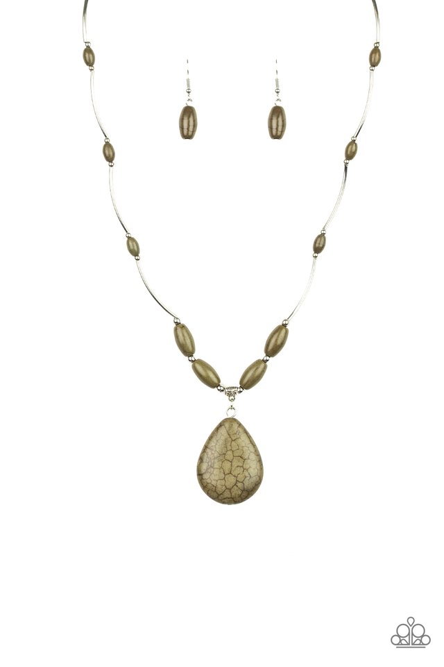 Explore The Elements - Green - Paparazzi Necklace Image