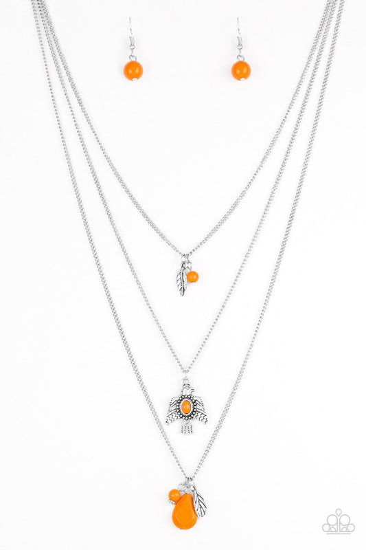 Soar With The Eagles - Orange - Paparazzi Necklace Image