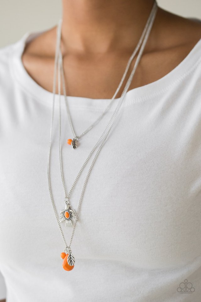 Soar With The Eagles - Orange - Paparazzi Necklace Image