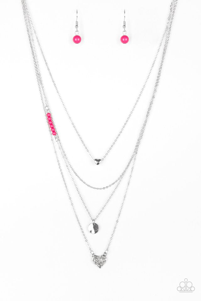 Gypsy Heart - Pink - Paparazzi Necklace Image