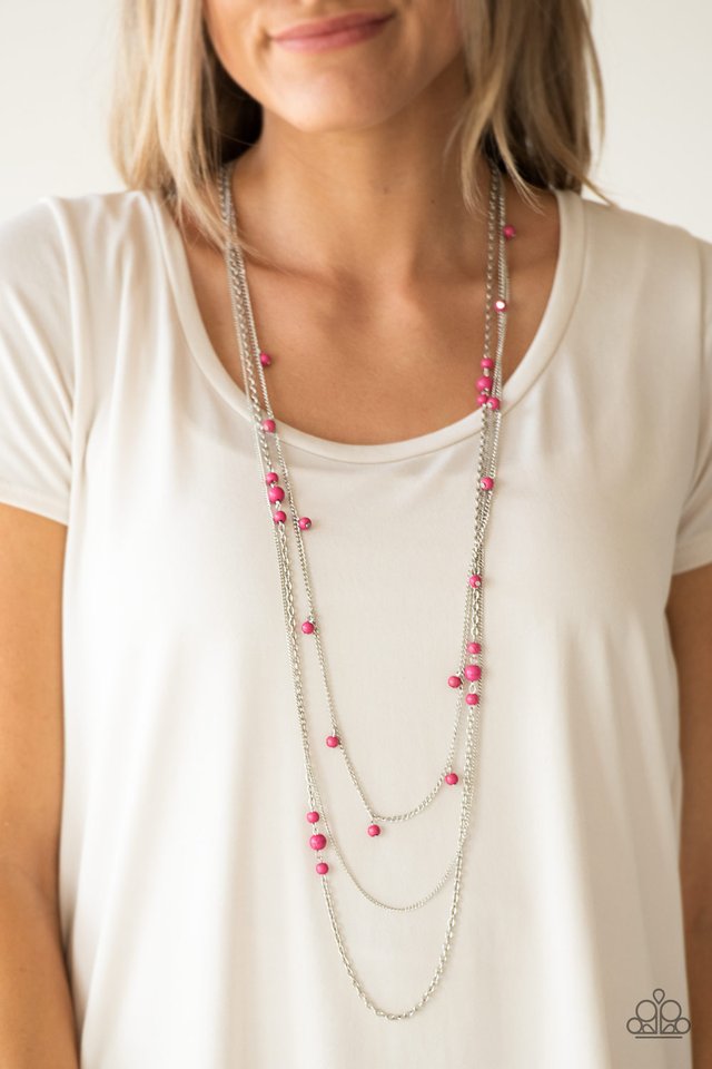 Laying The Groundwork - Pink - Paparazzi Necklace Image