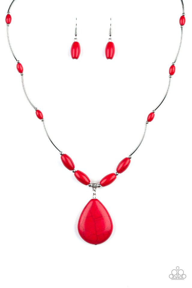 Explore The Elements - Red - Paparazzi Necklace Image