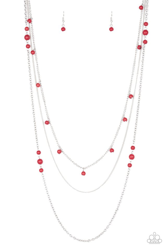 Laying The Groundwork - Red - Paparazzi Necklace Image