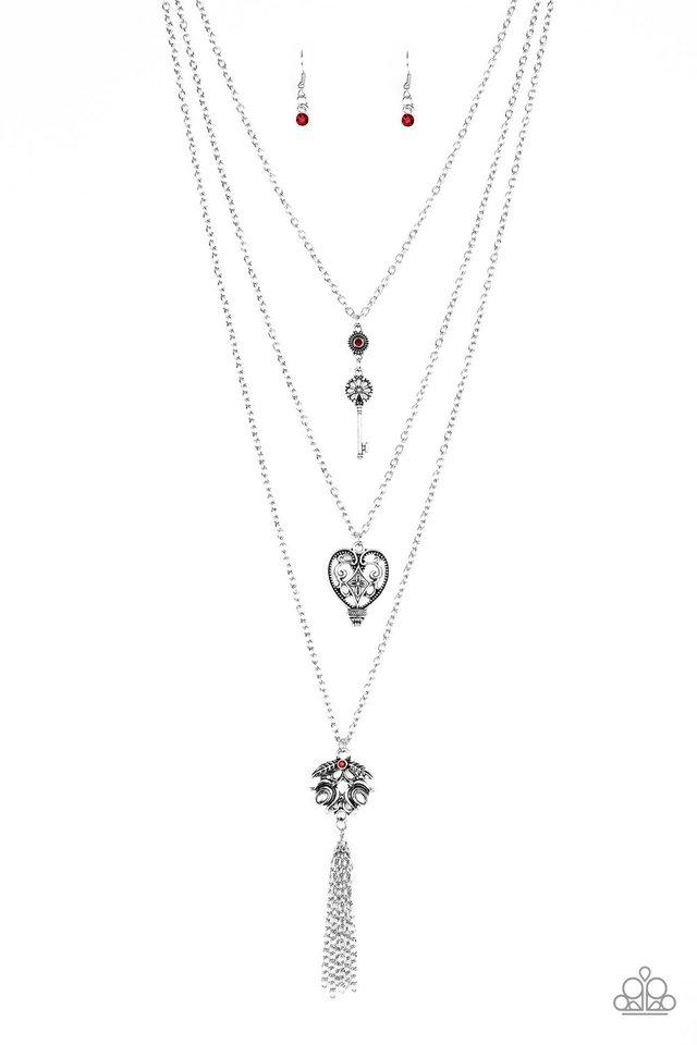 Paparazzi Necklace ~ Love Opens All Doors - Red