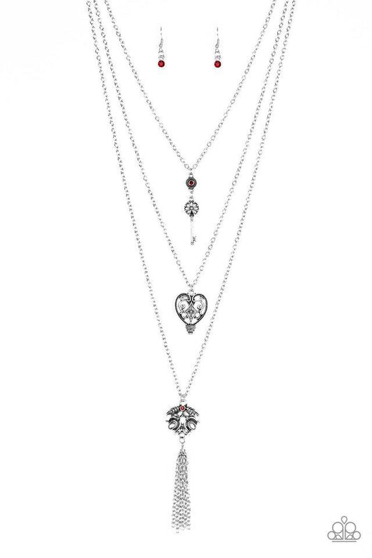 Paparazzi Necklace ~ Love Opens All Doors - Red