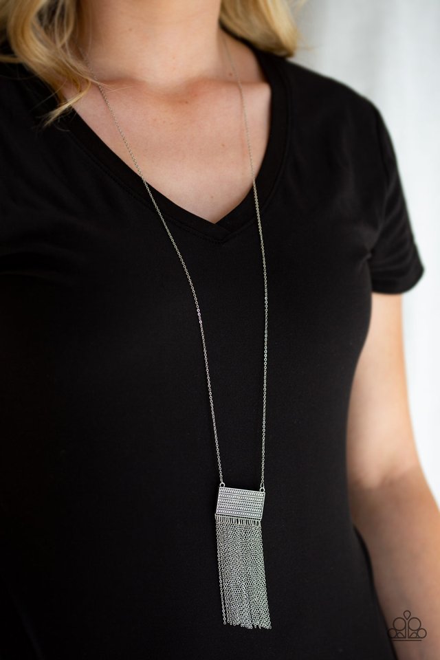 Totally Tassel - Silver - Paparazzi Necklace Image