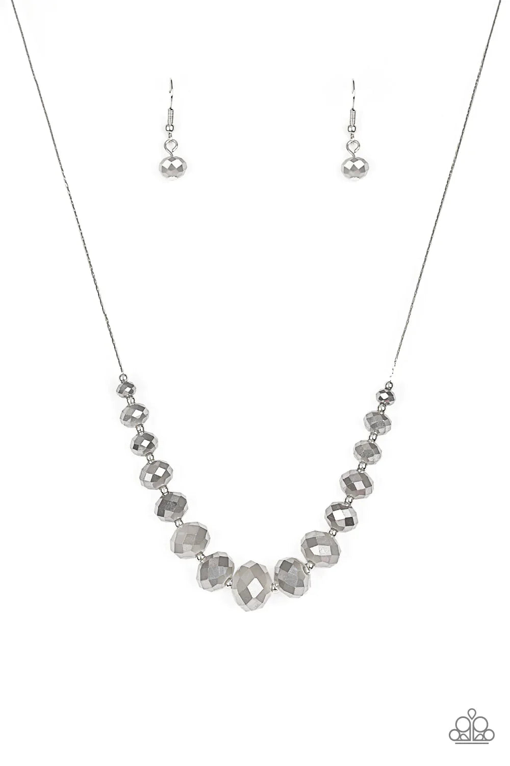 Paparazzi Necklace ~ Crystal Carriages - Silver