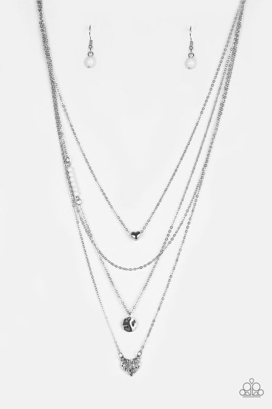 Gypsy Heart - White - Paparazzi Necklace Image