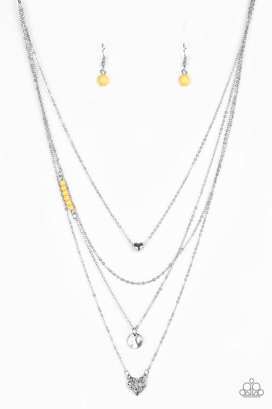 Paparazzi Necklace ~ Gypsy Heart - Yellow