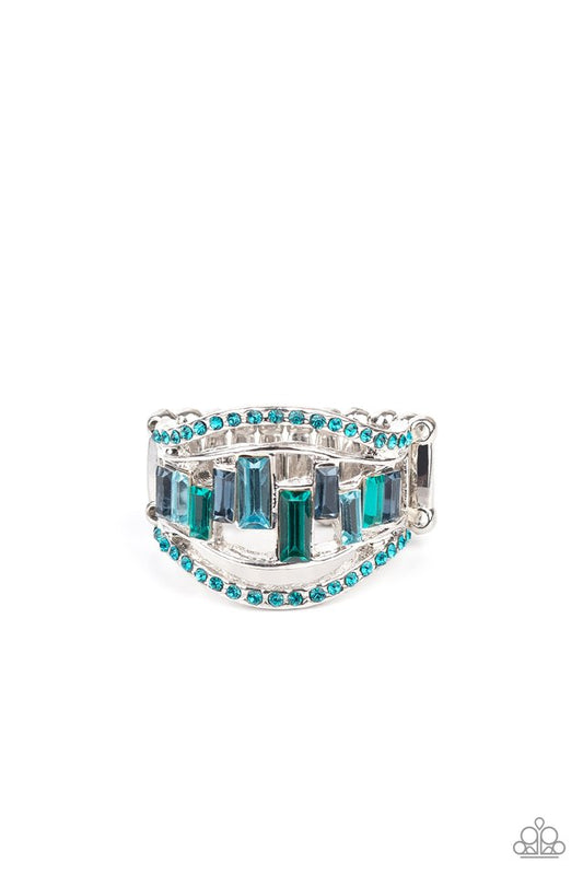 Treasure Chest Charm - Blue - Paparazzi Ring Image