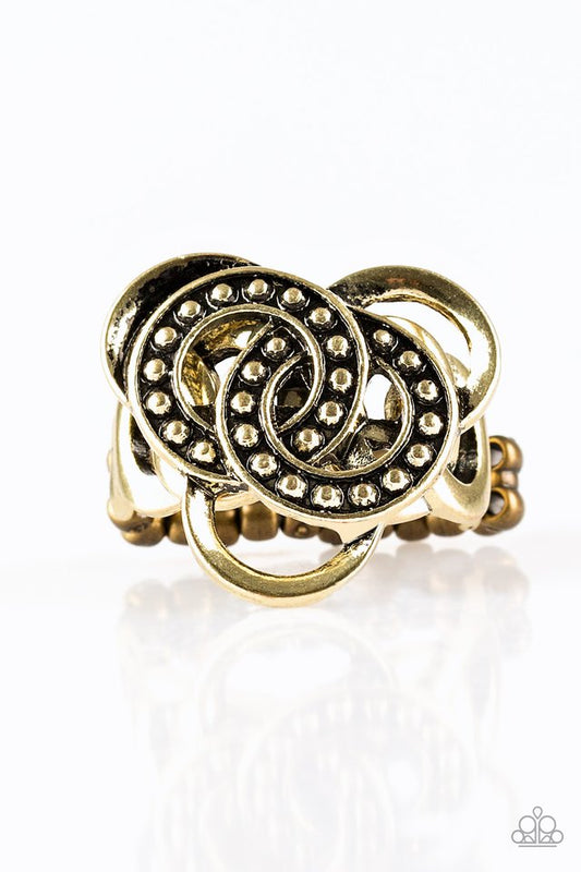 Dizzying Distraction - Brass - Paparazzi Ring Image