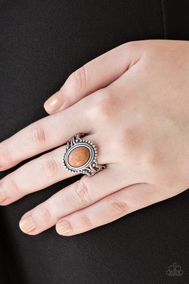 All The Worlds A STAGECOACH - Brown - Paparazzi Ring Image
