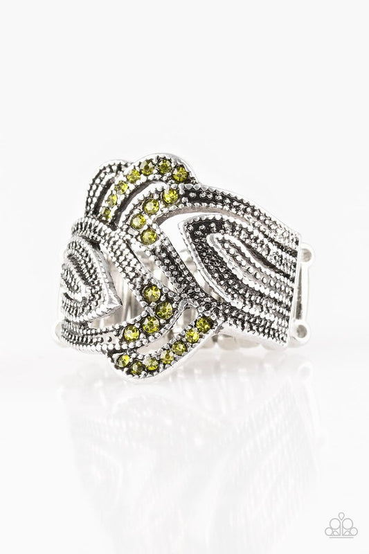 Fire and Ice - Green - Paparazzi Ring Image