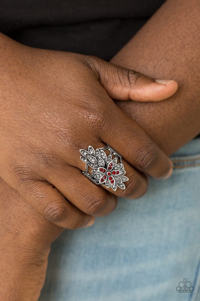 Formal Floral - Red - Paparazzi Ring Image