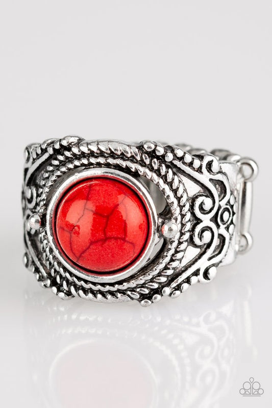 Stand Your Ground - Red - Paparazzi Ring Image