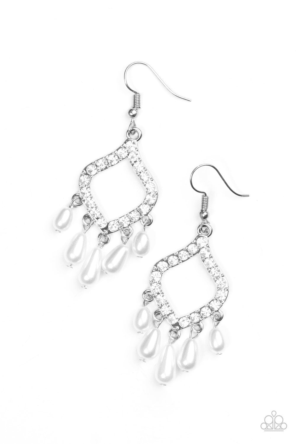 Paparazzi Earring ~ Divinely Diamond - White