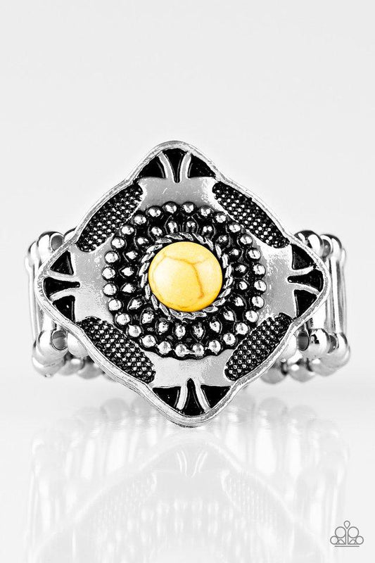 Paparazzi Ring ~ Four Corners Fashion - Yellow