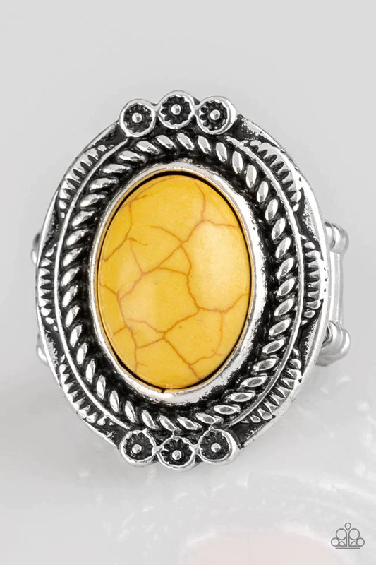 Paparazzi Ring ~ Tumblin Tumbleweeds - Yellow