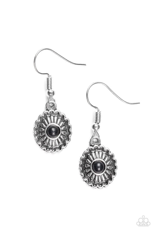 Paparazzi Earring ~ Wild In Wildflowers - Black