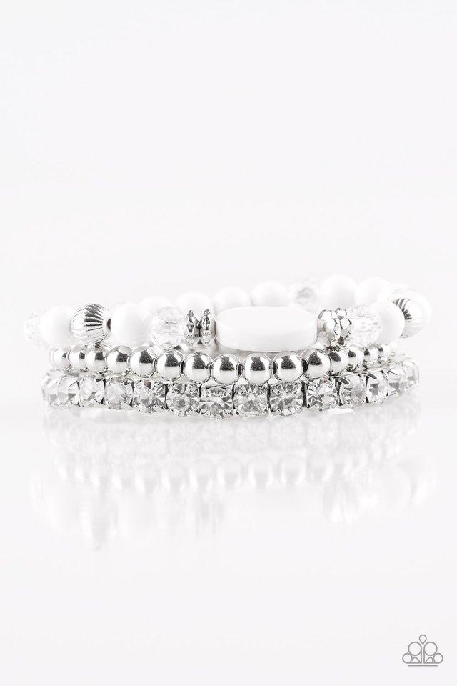 Paparazzi Bracelet ~ Modestly Madonna - White