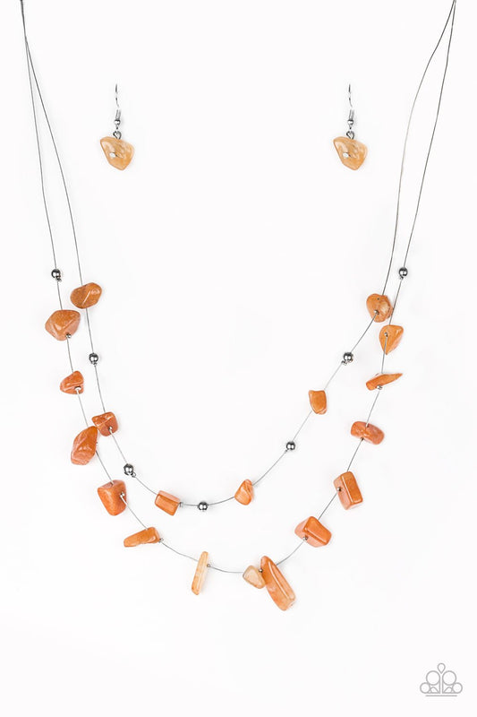 Paparazzi Necklace ~ Pebble Posh - Orange