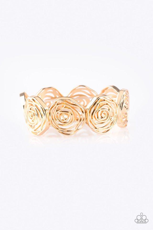 Paparazzi Bracelet ~ Beat Around The ROSEBUSH - Gold