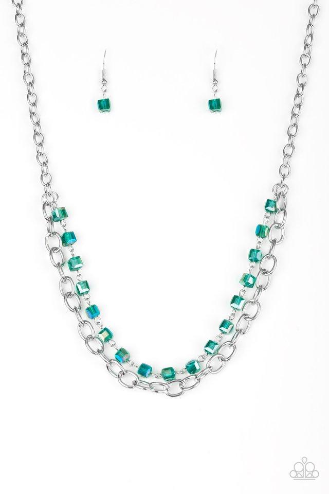 Paparazzi Necklace ~ Block Party Princess - Green