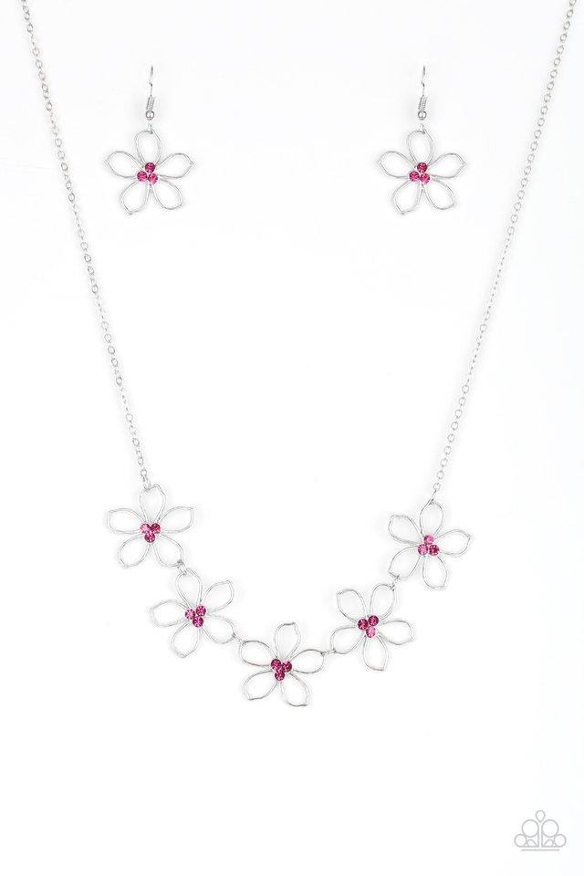 Paparazzi Necklace ~ Hoppin Hibiscus - Pink