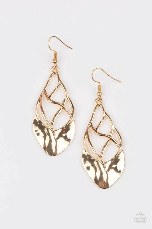 Paparazzi Earring ~ Super Swanky - Gold
