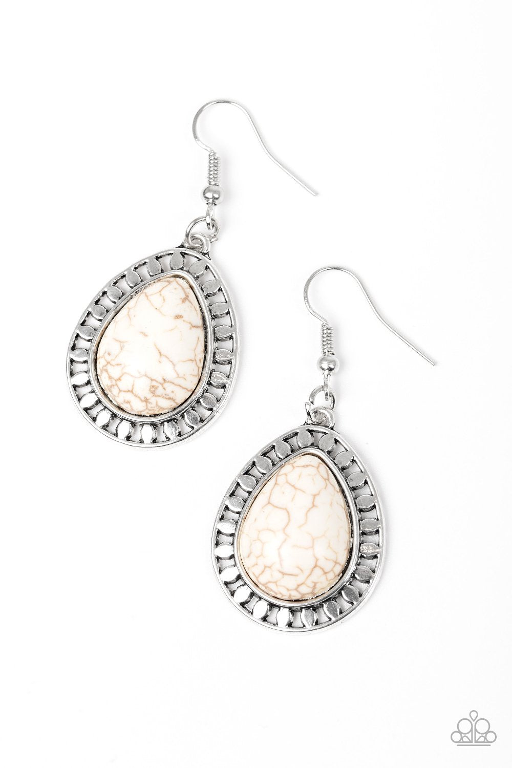 Paparazzi Earring ~ Sahara Serenity - White