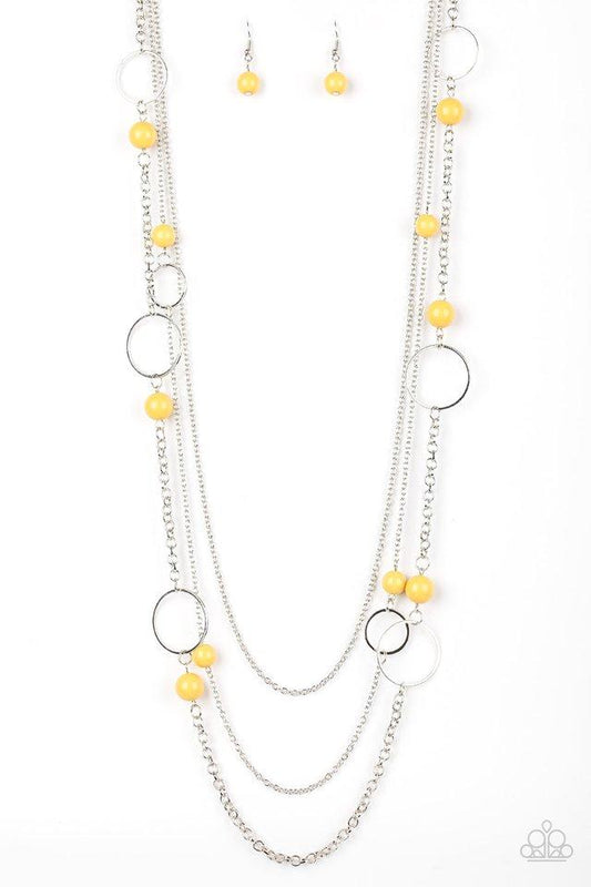 Paparazzi Necklace ~ Beachside Babe - Yellow