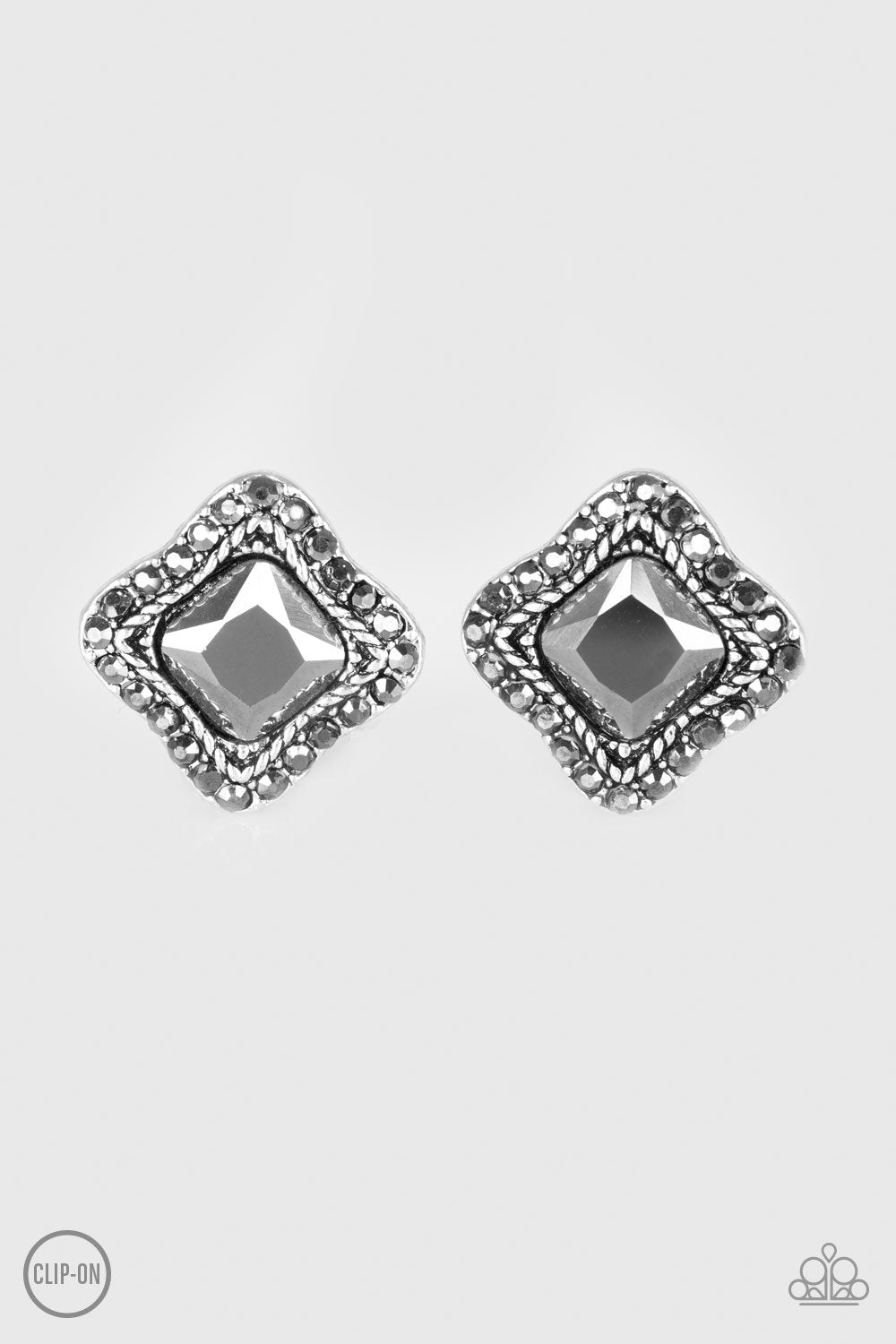 Paparazzi Earring ~ Royal Fandom - Silver Clip-On