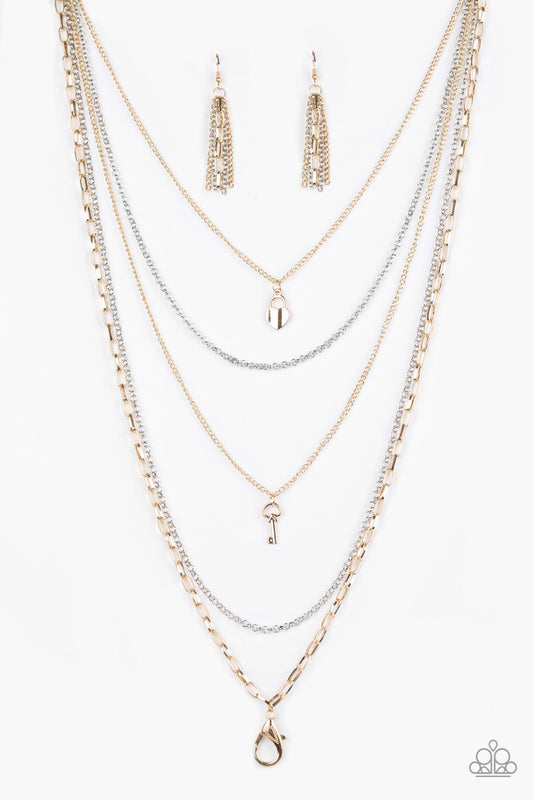 Paparazzi Necklace ~ Right On Key - Multi Lanyard