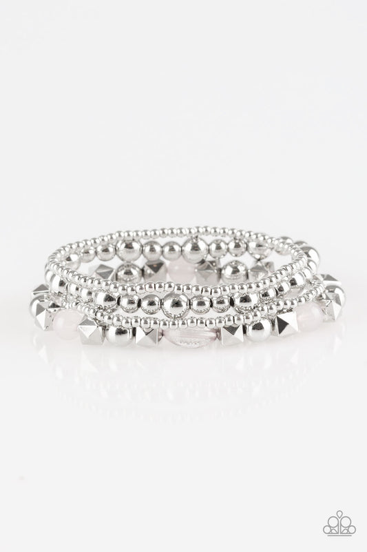 Paparazzi Bracelet ~ Babe-alicious - Silver