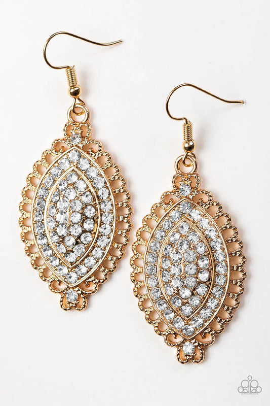 Paparazzi Earring ~ Pretty Prestigious - Gold