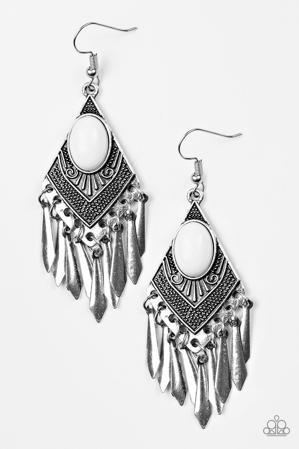 Paparazzi Earring ~ Mostly Monte-ZUMBA - White