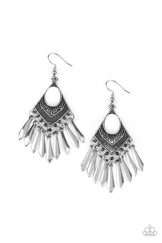 Mostly Monte-ZUMBA - White - Paparazzi Earring Image