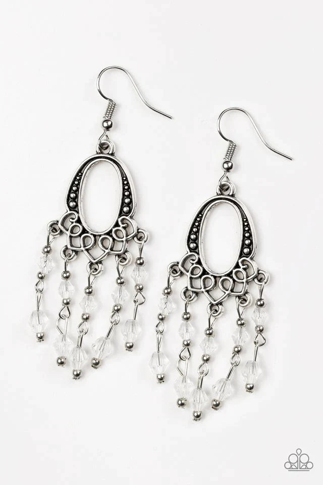 Paparazzi Earring ~ Not The Only Fish In The Sea - White