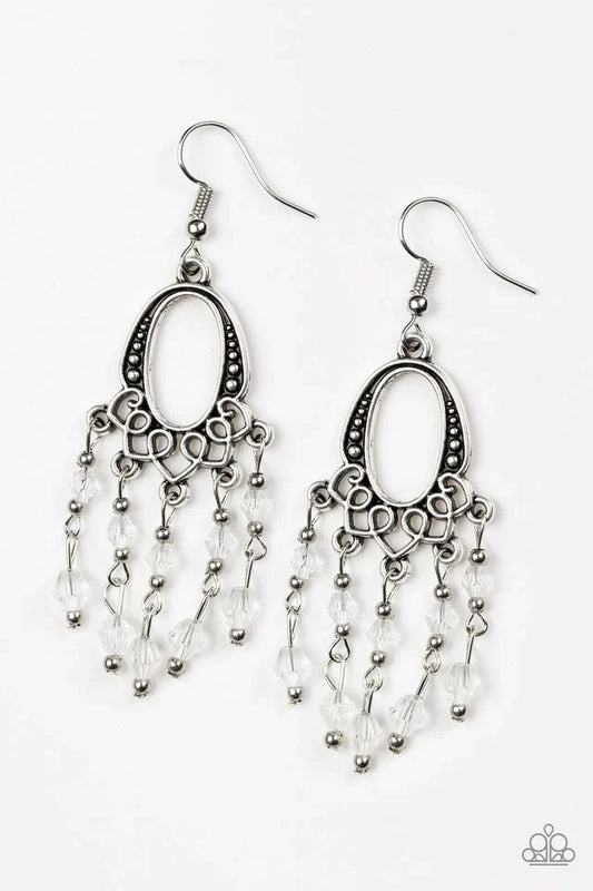 Paparazzi Earring ~ Not The Only Fish In The Sea - White