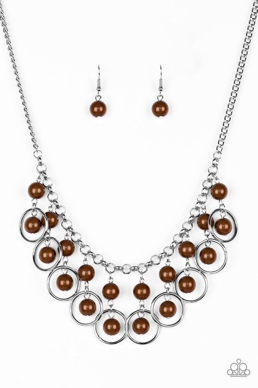 Paparazzi Necklace ~ Really Rococo - Brown