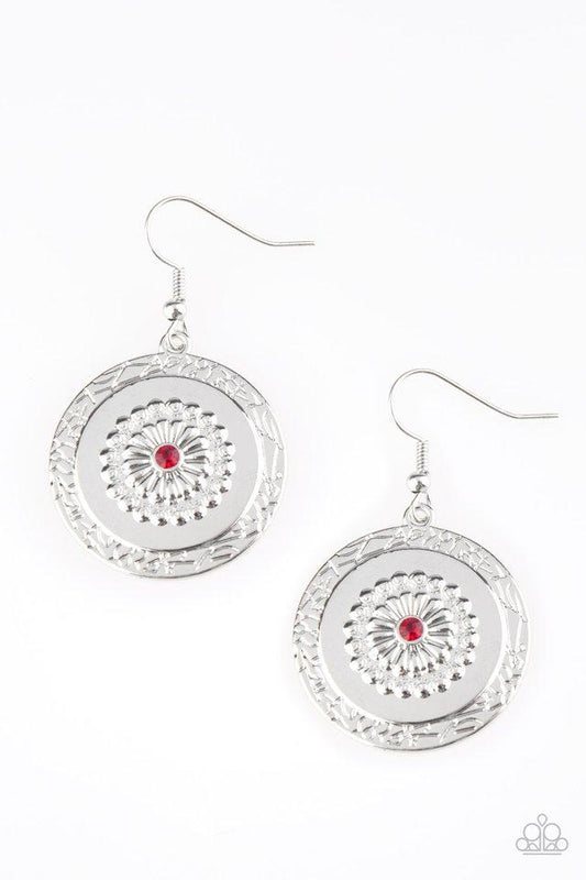 Paparazzi Earring ~ Peppy Poppy - Red