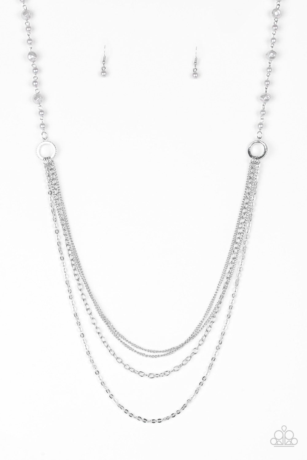 Paparazzi Necklace ~ Contemporary Cadence - Silver