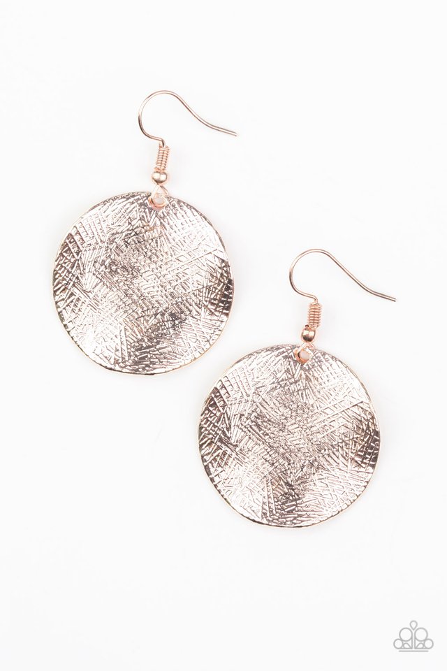 Basic Bravado - Rose Gold - Paparazzi Earring Image