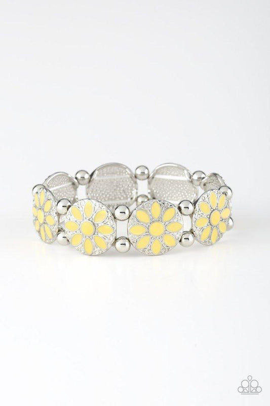 Paparazzi Bracelet ~ Dancing Dahlias - Yellow