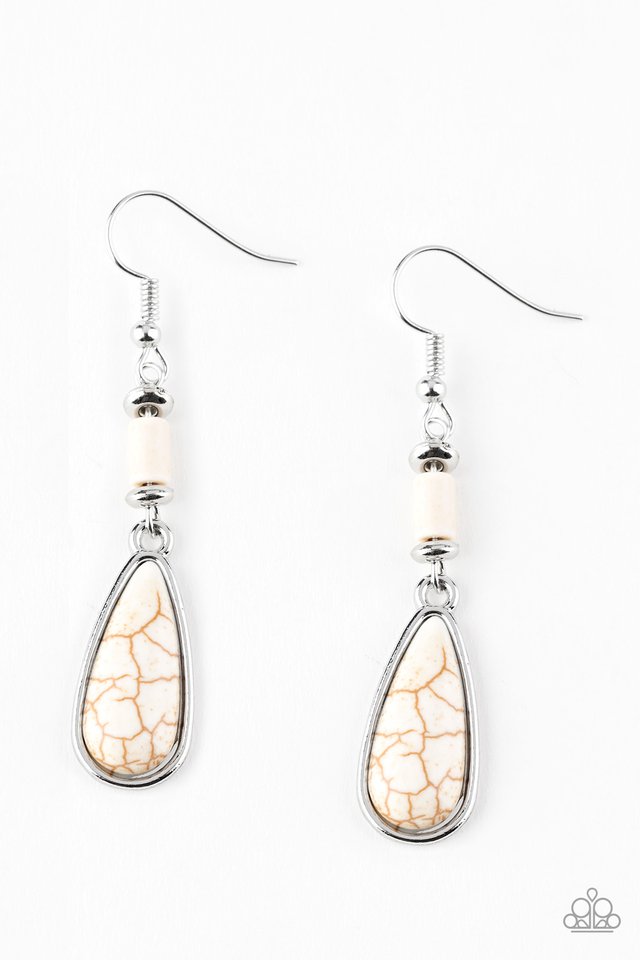 Courageously Canyon - White - Paparazzi Earring Image