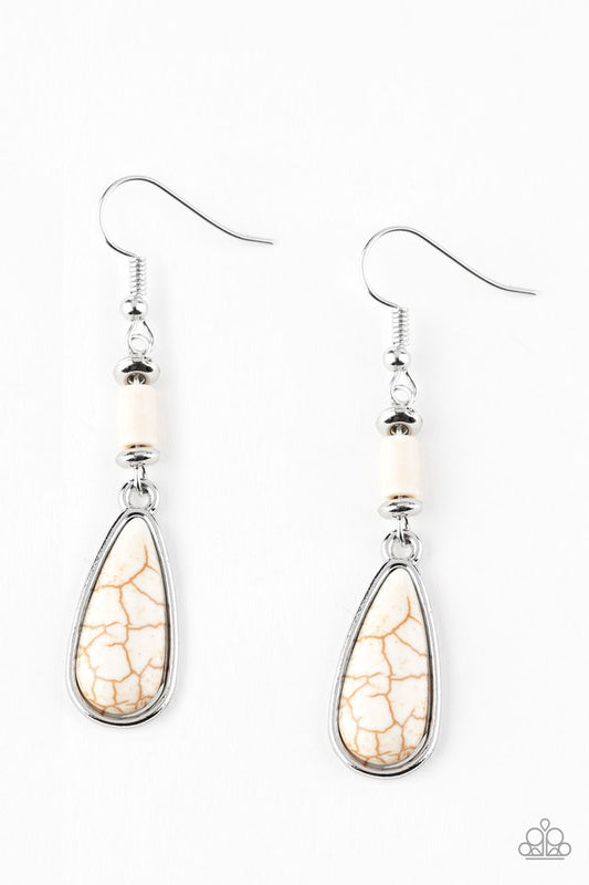 Courageously Canyon - White - Paparazzi Earring Image
